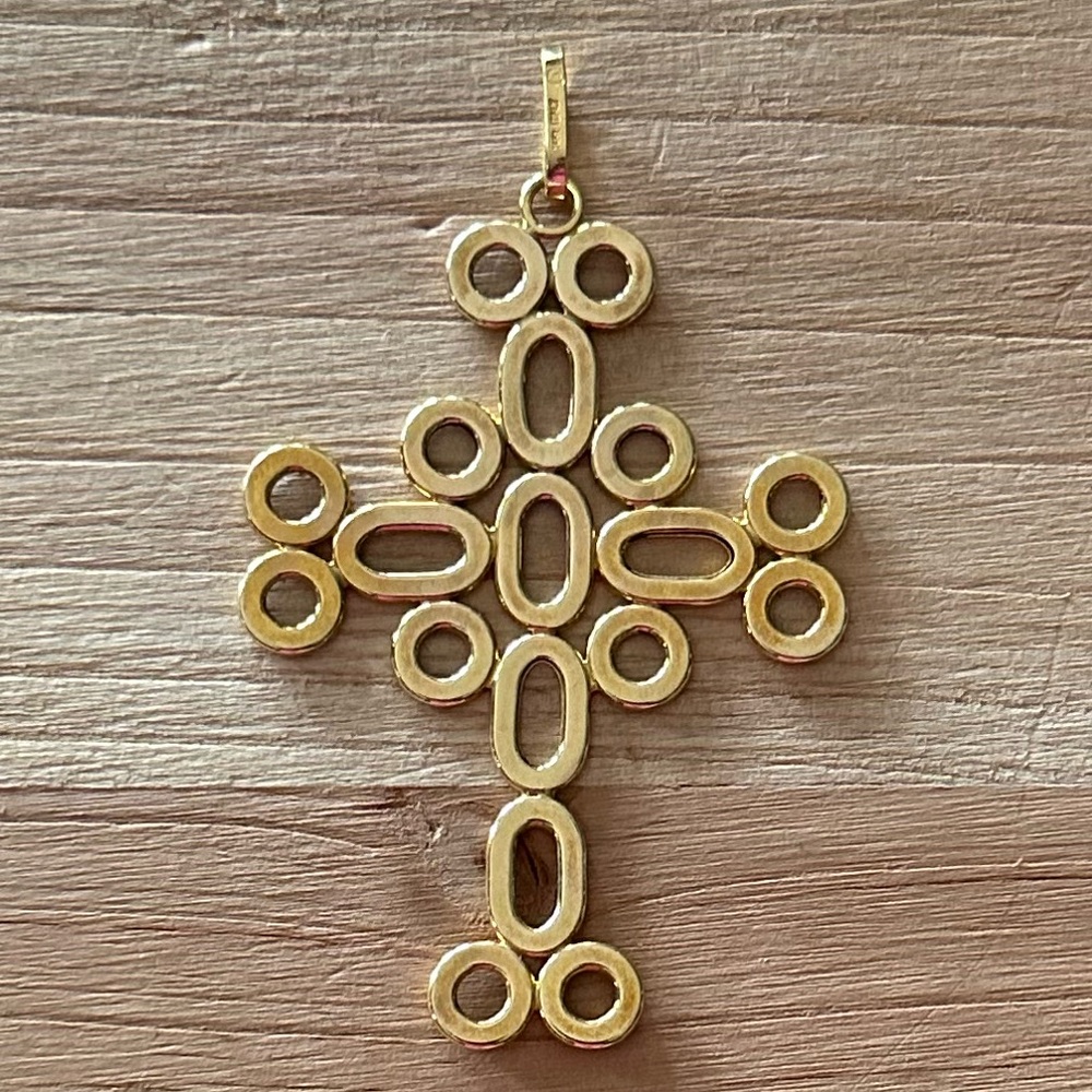 14k gold Milor Italian Free form Cross Pendant - Picture 2 of 8